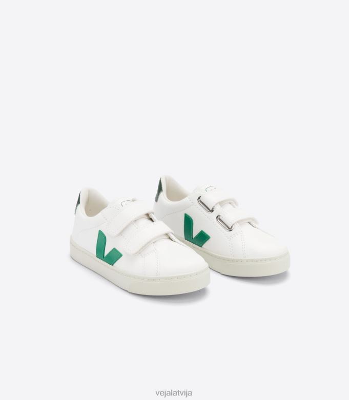 Veja bērni esplar bezhroma āda balta emeraude kipra 4846D337 kurpes