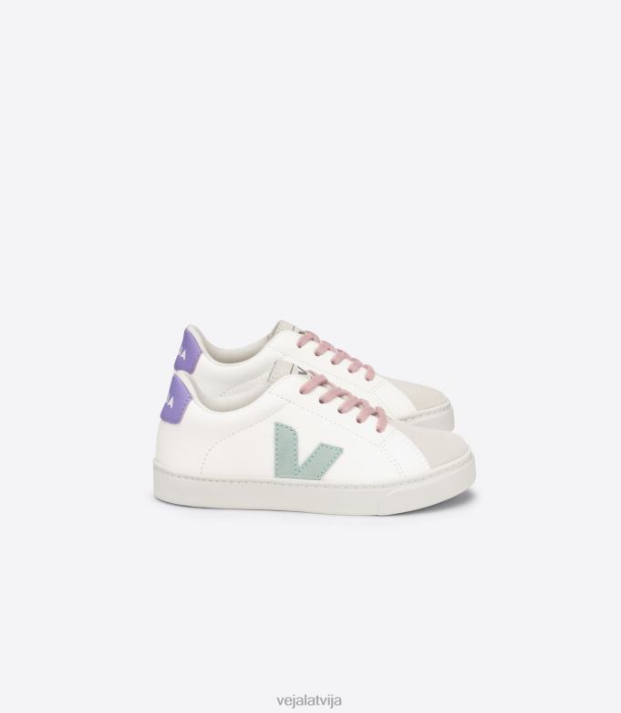Veja bērni esplar mežģīnes bez hroma ādas balta matcha lavanda 4846D330 kurpes