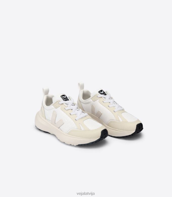 Veja bērni Kanāriju elastīgās mežģīnes alveomesh balts pierre 4846D391 kurpes