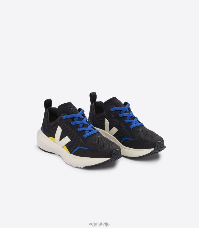 Veja bērni Kanāriju elastīgās mežģīnes alveomesh black pierre 4846D380 kurpes