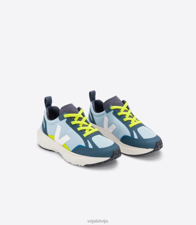 Veja bērni Kanāriju elastīgās mežģīnes alveomesh tērauds balts 4846D383 kurpes