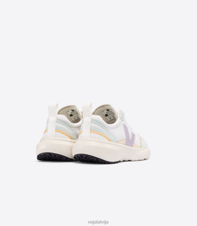 Veja bērni kanārijas elastīgās mežģīnes alveomesh balts parme 4846D386 kurpes