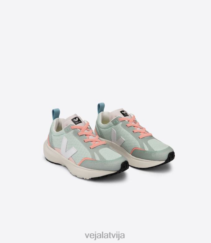 Veja bērni kanārijas elastīgās mežģīnes alveomesh matcha balta 4846D390 kurpes