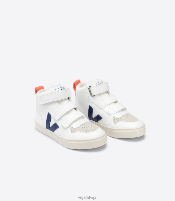 Veja bērni v-10 mid cwl white cobalt orange fluo 4846D346 kurpes