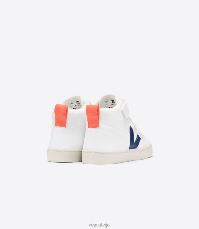 Veja bērni v-10 mid cwl white cobalt orange fluo 4846D346 kurpes