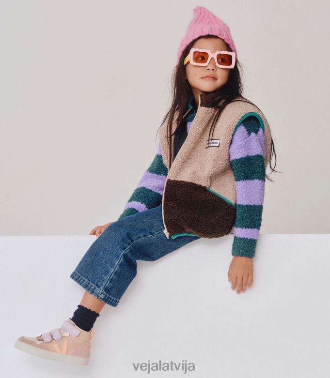 Veja bērni v-10 mid zamšādas multico mandeļu persiks 4846D350 kurpes