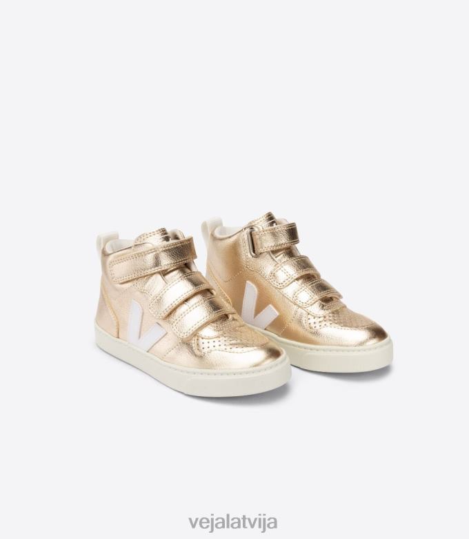 Veja bērni v-10 midfree ādas platīna balta 4846D347 kurpes