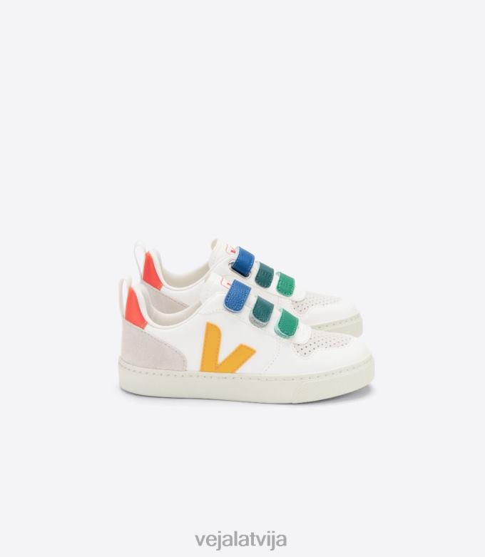 Veja bērni v-10 bezhroma ādas multico white ouro 4846D354 kurpes