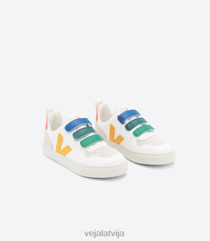 Veja bērni v-10 bezhroma ādas multico white ouro 4846D354 kurpes