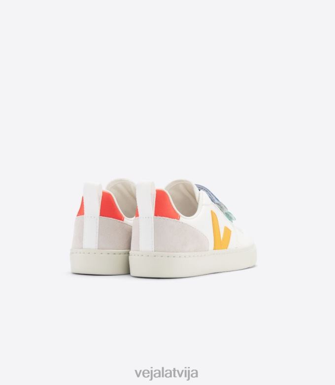 Veja bērni v-10 bezhroma ādas multico white ouro 4846D354 kurpes