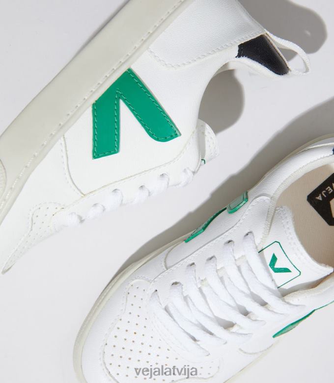 Veja bērni v-10 mežģīnes cwl balta emeraude melna 4846D368 kurpes