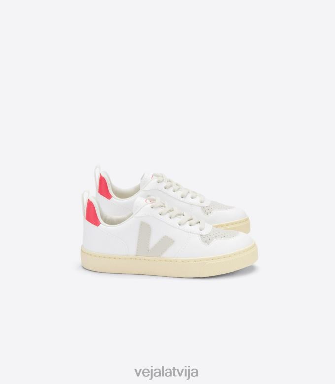 Veja bērni v-10 mežģīnes cwl white pierre rose fluo 4846D367 kurpes