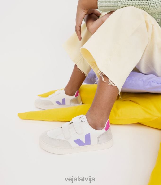 Veja bērni v-12 bezhroma ādas multico sudraba 4846D307 kurpes