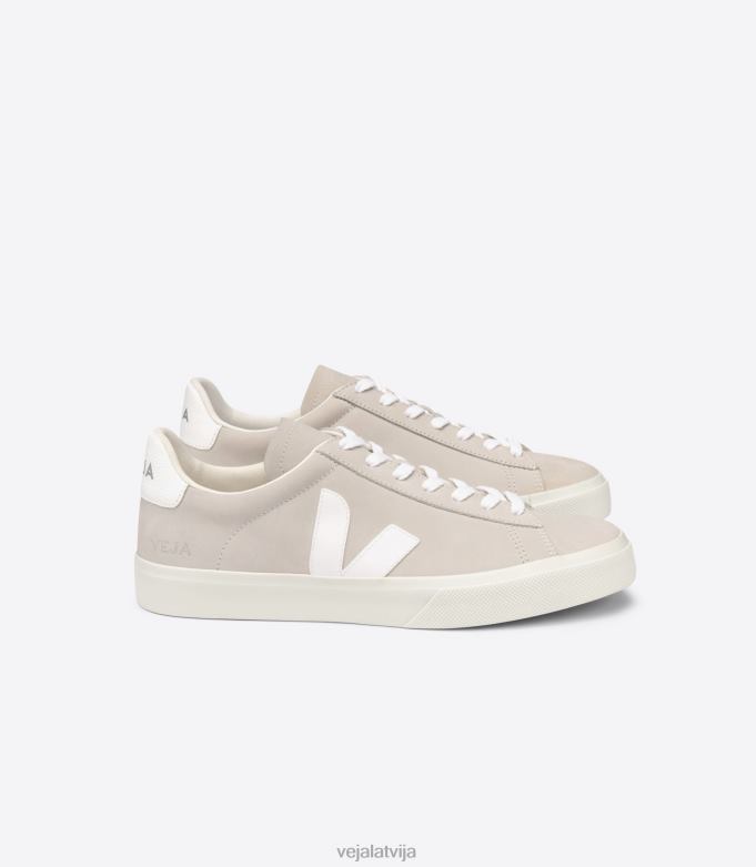 Veja sievietes campo nubuck dabīgs balts 4846D228 kurpes