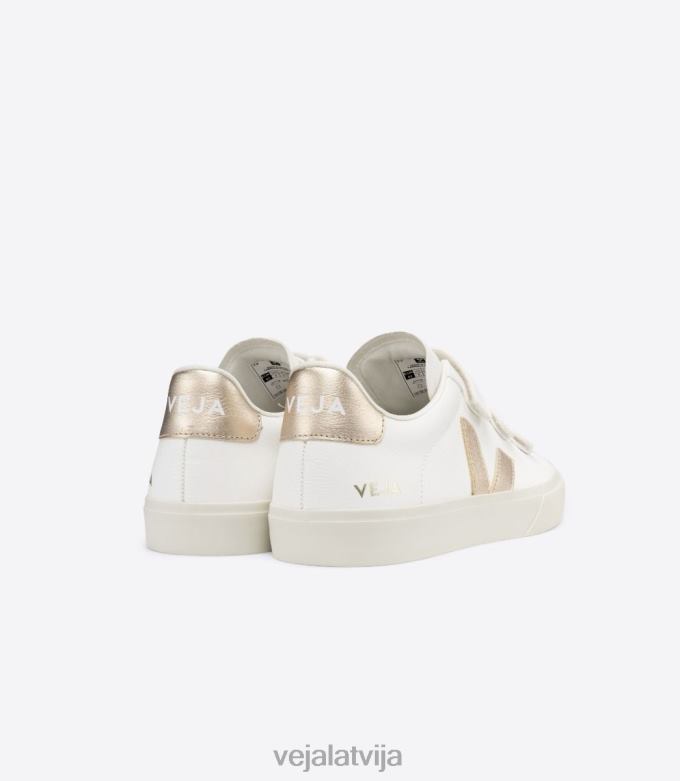 Veja sievietes recife bezhroma āda balta platīna 4846D246 kurpes