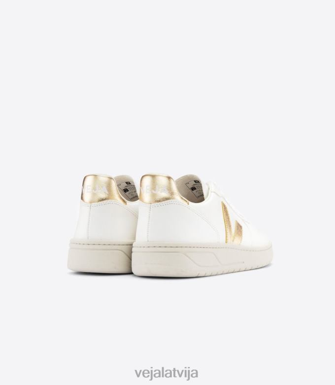 Veja sievietes v-10 bezhroma āda balta platīna 4846D233 kurpes