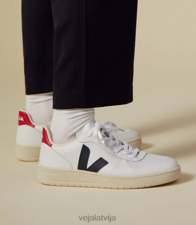 Veja sievietes v-10 ādas balts nautico pekin 4846D238 kurpes