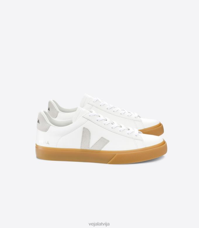 Veja vīriešiem campo bezhroma āda balta dabīga dabīga 4846D14 kurpes